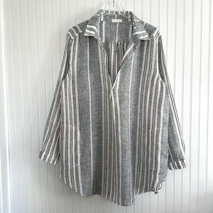 CP Shades Popover Linen Striped Tunic